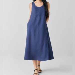 Eileen Fisher Organic Linen Scoop Neck Dress